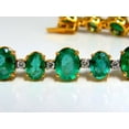 thumbnail image 3 of 22.86ct bright green natural emerald diamonds tennis bracelet 14kt, 3 of 7