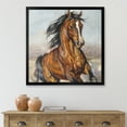 thumbnail image 3 of Designart 'Close Up Portrait Of A Horse In The Race' Farmhouse Framed Art Print, 3 of 4