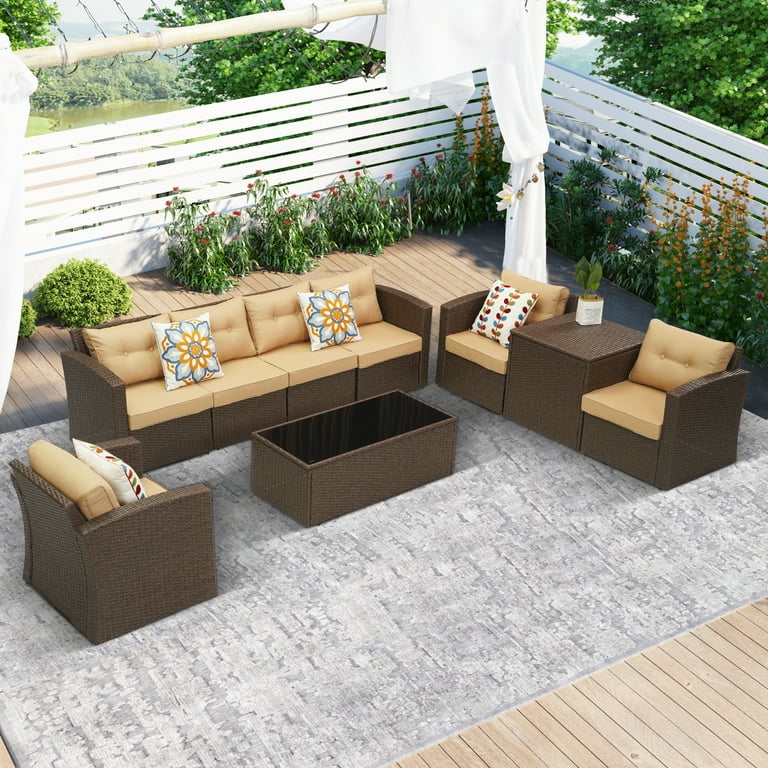 Royalcraft Outdoor Patio Furniture Set 9 Pieces Outdoor Sectional
