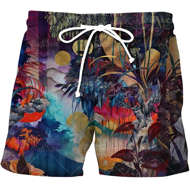 Pantalones cortos de baño estampados para hombre, Shorts de playa hawaianos, de secado rápido, informales, para vacaciones, verano, 2022 Fivean unisex