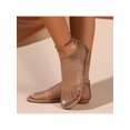 thumbnail image 4 of Women's Rhinestone Decorated Shiny Mesh Flat Sandals, Summer Vacation Style, Black, 4 of 4