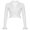 White, variant on Open Front Cardigans for Women, Solid Long Sleeve Cropped Coat, Warm Winter Outerwear with Synthetic Border, Sizes S-XXL
