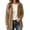 Brown, variant on Women's Corduroy Collar Barn Jacket Long Sleeve Button Down Mid Length Utility Coat with Pockets,S-2XL
