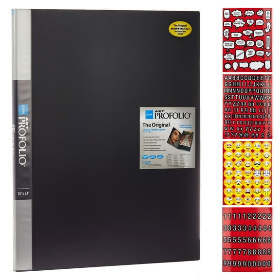 Itoya Art Profolio Storage Display Book 18" x 24" | 24 Pages/48 Views | Emoji Stickers