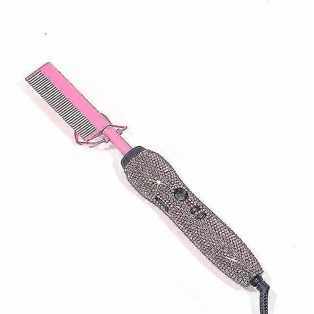 Crystal Pressing Hot Comb Electric Ceramic Pressing Comb High Heat Hot Comb 2 In 1 Hot Comb Straightener_Hair Dryer Gift