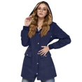 thumbnail image 1 of MKLEKYY Vestes d'Automne Grande Taille pour Femmes Mode Unie à Capuche Col Décontracté Ample Manches Longues Imperméable, 1 of 7