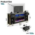thumbnail image 6 of Bestier Fireplace TV Stand for 70-80 Inch TVs with 36" Electric Fireplace, Entertainment Center with Fireplace for Living Room Featuring 3D Crystal Flame, RGB Lighting & Easy Assembly in Black Marble, 6 of 11
