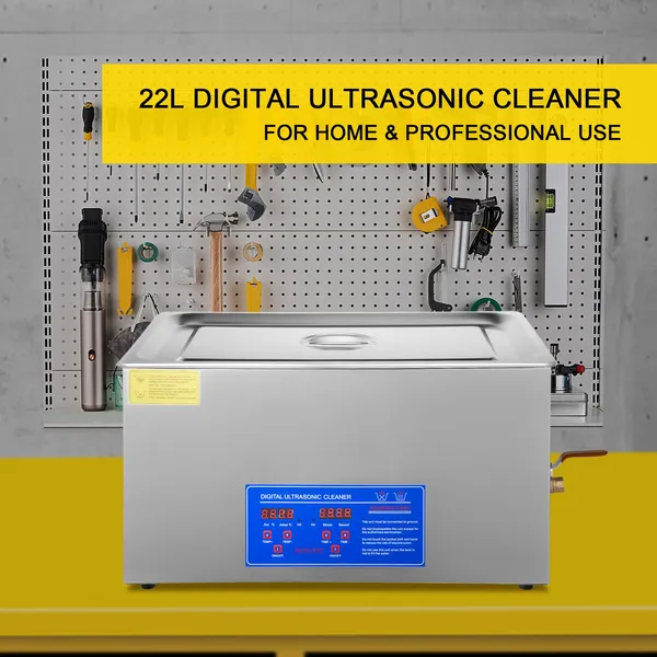 22L Industrial Ultrasonic Cleaner with Digital Timer Heater 40kHz Professional 110V for Wrench Tools Parts Metal Apparatus Excellent Cleaning Effect