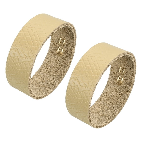 Uxcell 2 Pack Leather Belt Loop Keeper for 1.73 Inch Wide Belt, Khaki, 4.72x0.59inch