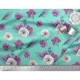 thumbnail image 2 of Soimoi Poly Georgette Fabric Leaves,Succulent & Anemone Flower Printed Fabric 1 Yard 42 Inch Wide, 2 of 3
