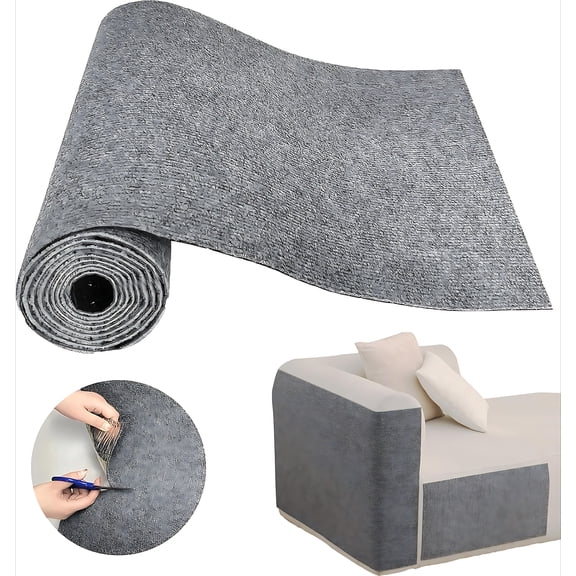 Cat Scratch Pad for Furniture Protection, 39.4"x15.7"x0.16" Self-Adhesive Cuttable Felt Scratcher Mat (Light Gray)