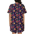 thumbnail image 6 of Uemuo Skull mushroom Pattern Women's Short-Sleeved Pajama, Button-Front Loungewear, 2-Piece Summer Sleepwear, Elastic Drawstring Shorts-3X-Large, 6 of 7