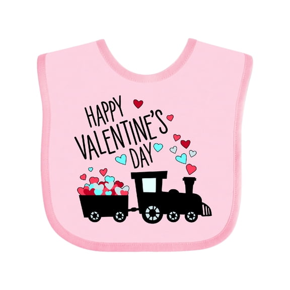 Inktastic Happy Valentine's Day- train Boys or Girls Baby Bib