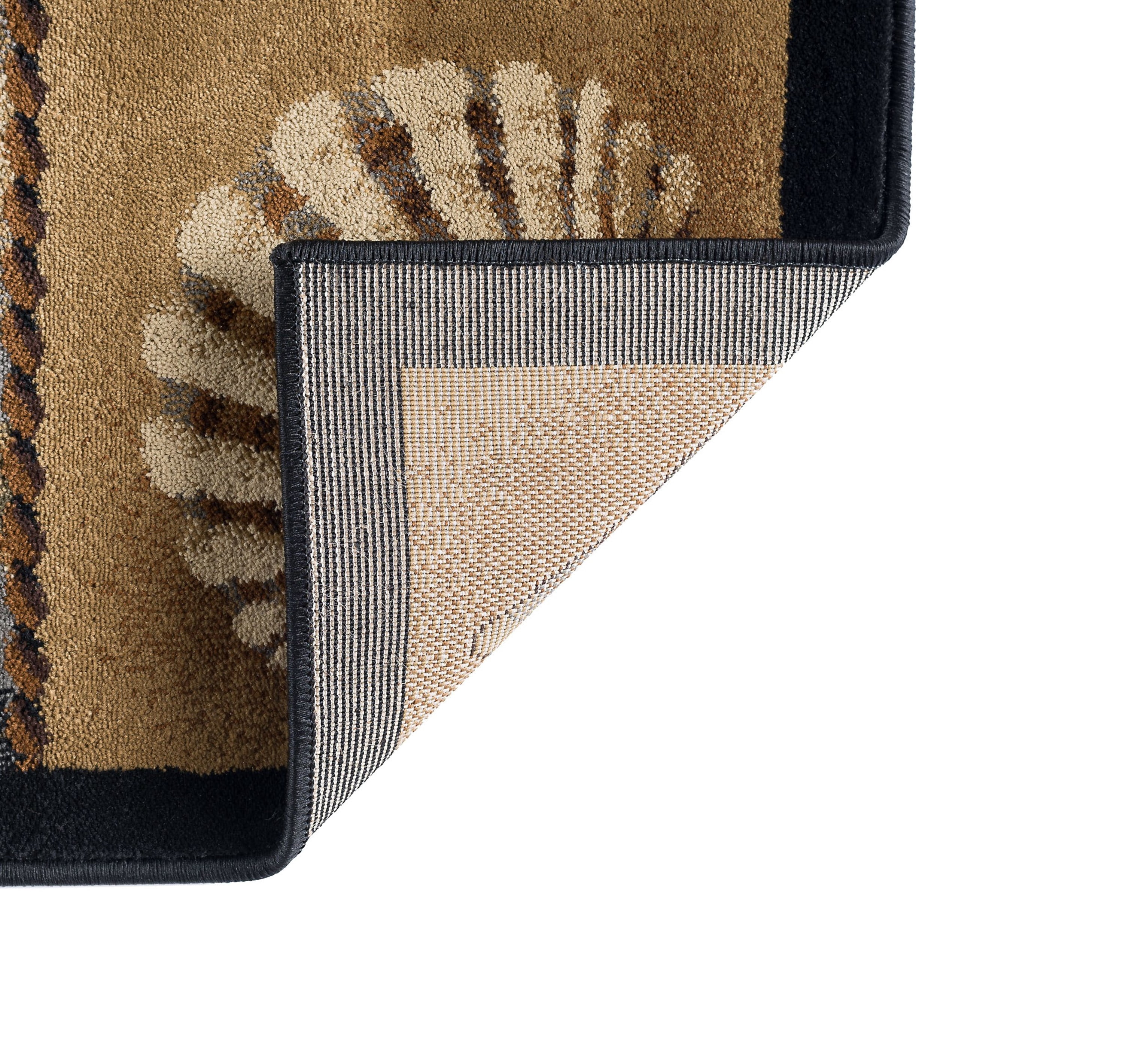 Nature Novelty 2' x 3' Beige and Steel Blue Polypropylene Indoor Area Rug
