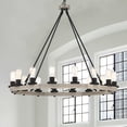 thumbnail image 5 of ACROMA  16 Light 42In Modern Farmhouse Wagon Wheel Chandelier-UL Weathered Oak, 5 of 5