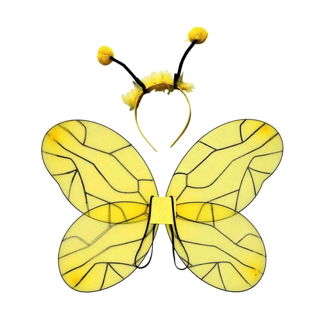 Disfraz de abeja con alas, accesorio para presentaciones infantiles, cumpleaños y diadema