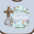 thumbnail image 4 of Inktastic It's My 1st Easter with Cross and Flowers Boys or Girls Baby Bib, 4 of 4