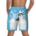 thumbnail image 4 of Gaeub Collie in Bathtub Mens Swim Trunks Stretch Beach Shorts Quick Dry for Men Swim Shorts Swimwear with Pockets- X-Large, 4 of 9