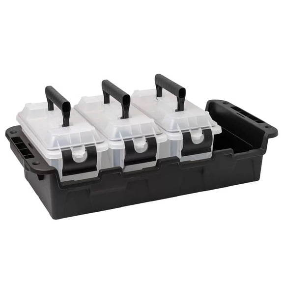 Greenmade Black/Clear Storage Box Set 7.5 in. H X 11.65 in. W X 24 in. D Stackable