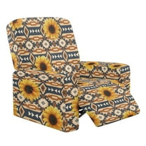 Whosucclay Aztec Tribe Geometric Sunflower Print Recliner Covers 4 Pieces Recliner Slipcovers Furniture Protector Dog Couch Recliner Cover with Pocket Washable Reclining Chair Protector for Pets