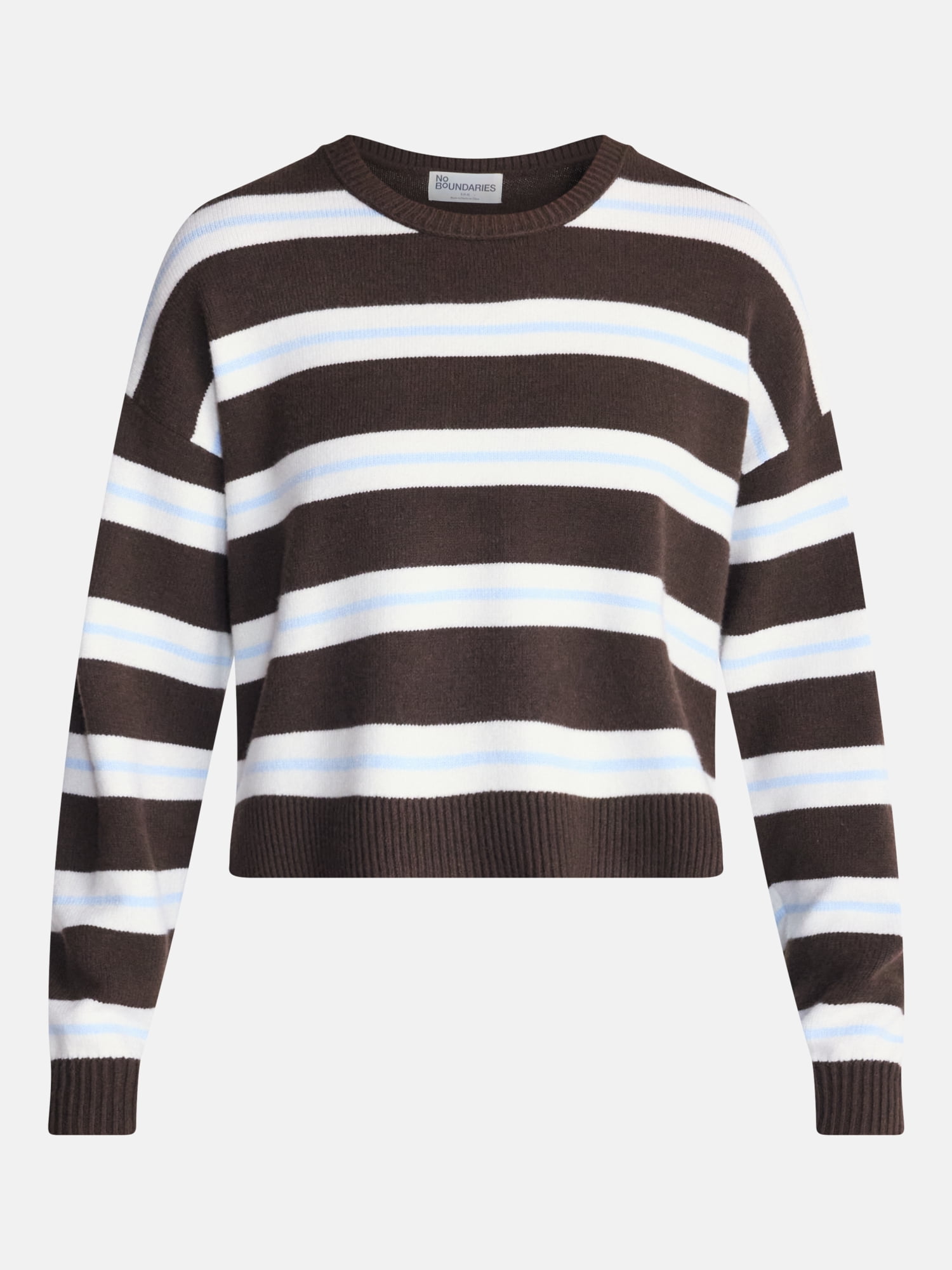 No Boundaries Essential Crewneck Sweater, Lightweight, Women's and Women's Plus XXS-4X