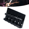 thumbnail image 1 of Electric Bass Bridge, Metal Standard Size Bass Tailpiece Bridge Stable Performance Fixed Structure  for 5 String Basses Silver,Black, 1 of 7
