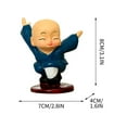 thumbnail image 3 of Gmogad Colorful Shaolin Monk Resin Figurines - Brazilian Wood Bonsai Decor for Home Office Car - Set of 4 Martial Arts Collectible Gift Statues, 3 of 6