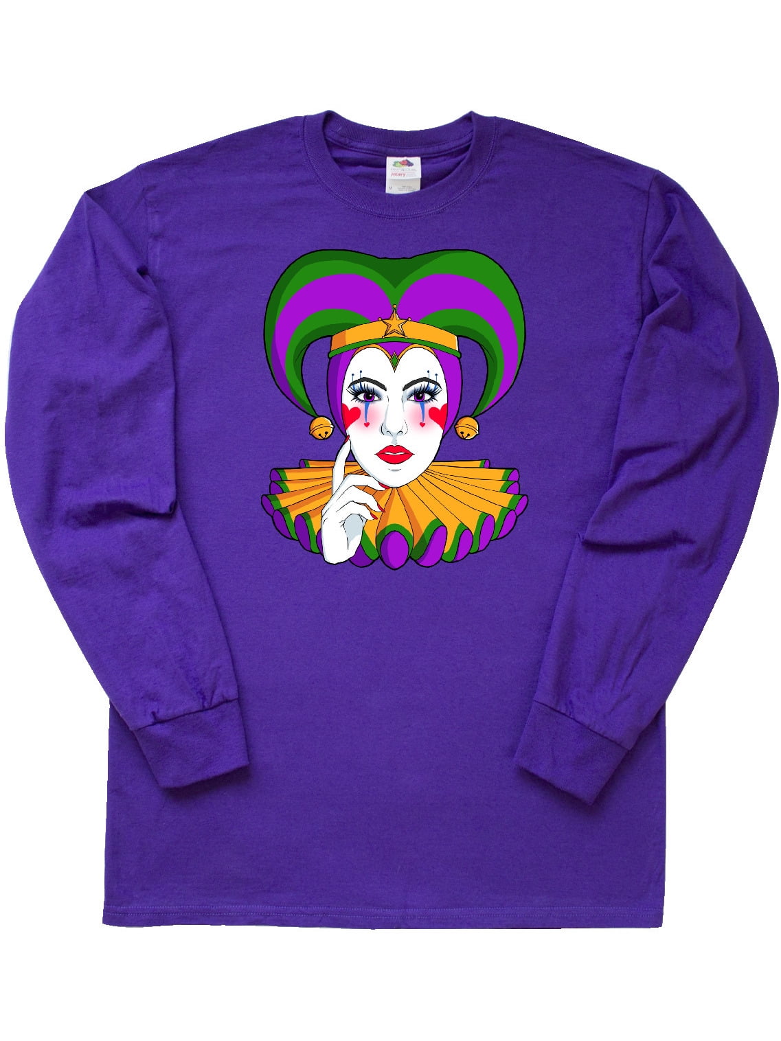 INKtastic - Mardi Gras Jester in Gold Purple and Green Long Sleeve T ...