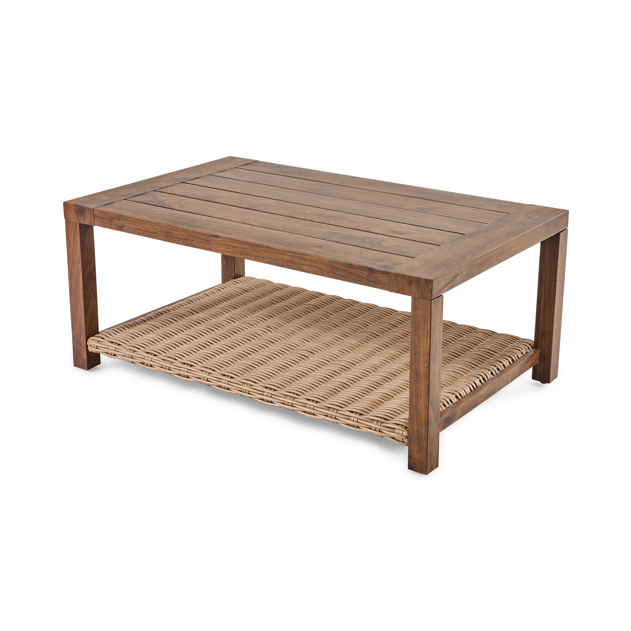 Better Homes & Gardens Bellamy Outdoor 1pc Patio Coffee Table, Tan Wicker