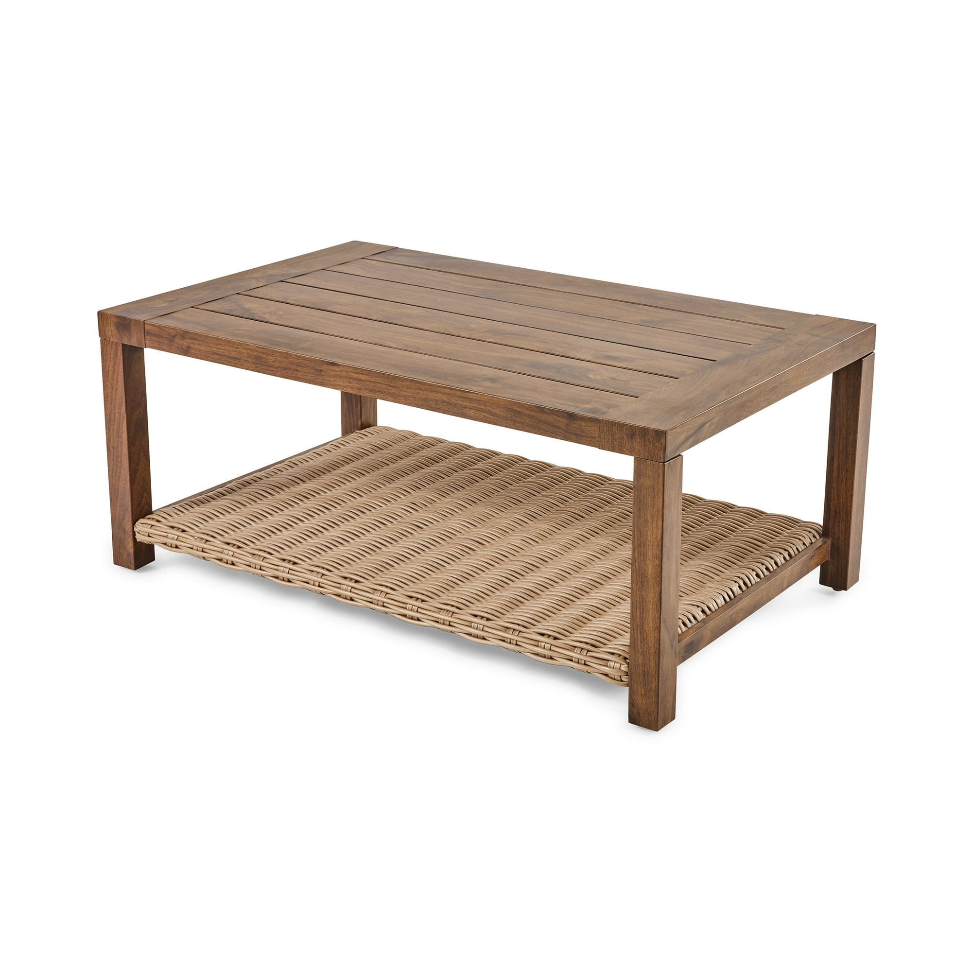 Better Homes & Gardens Bellamy Outdoor 1pc Patio Coffee Table, Tan Wicker