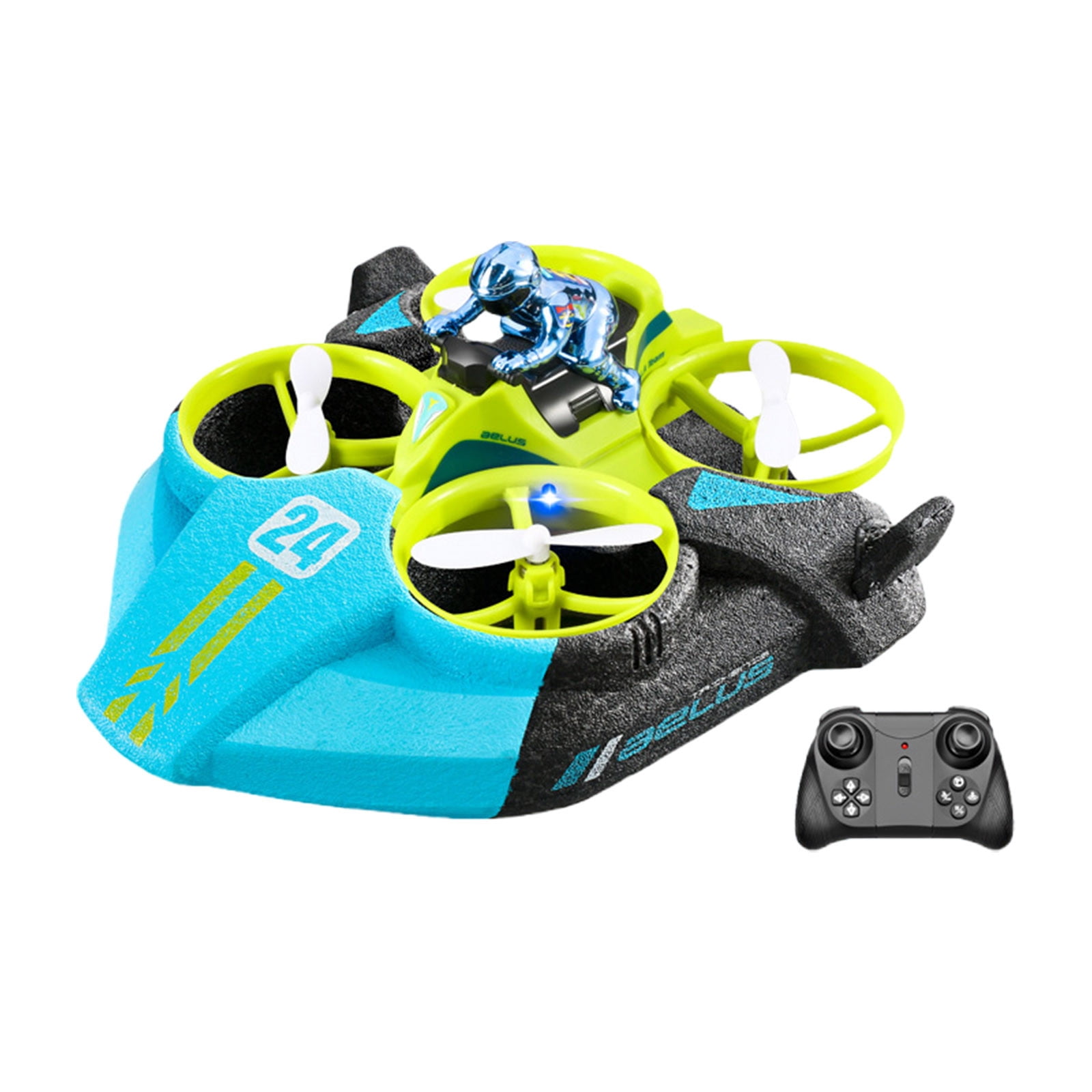 Fjnjuu Remote Control Speedboats for Outdoor Toy, 3-in-1 Amphibious Drone Racing Car Christmas Gifts Toy for Ages 5-10