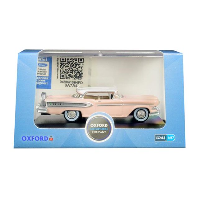 1958 Edsel Citation Craie Rose avec Dessus Blanc Givré Échelle 1-87 Modèle Réduit