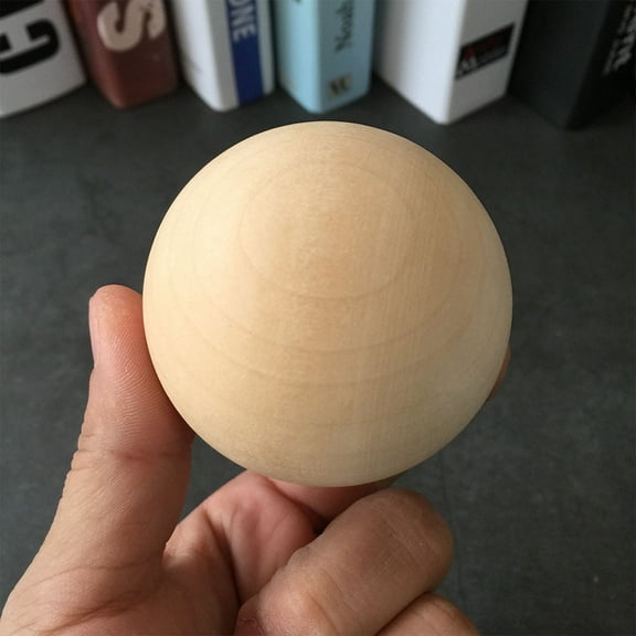 LITINKIMI Wood Craft Balls 10Pcs for Jewelry Manual Diy Projects Natural Wood Shape 3.5In