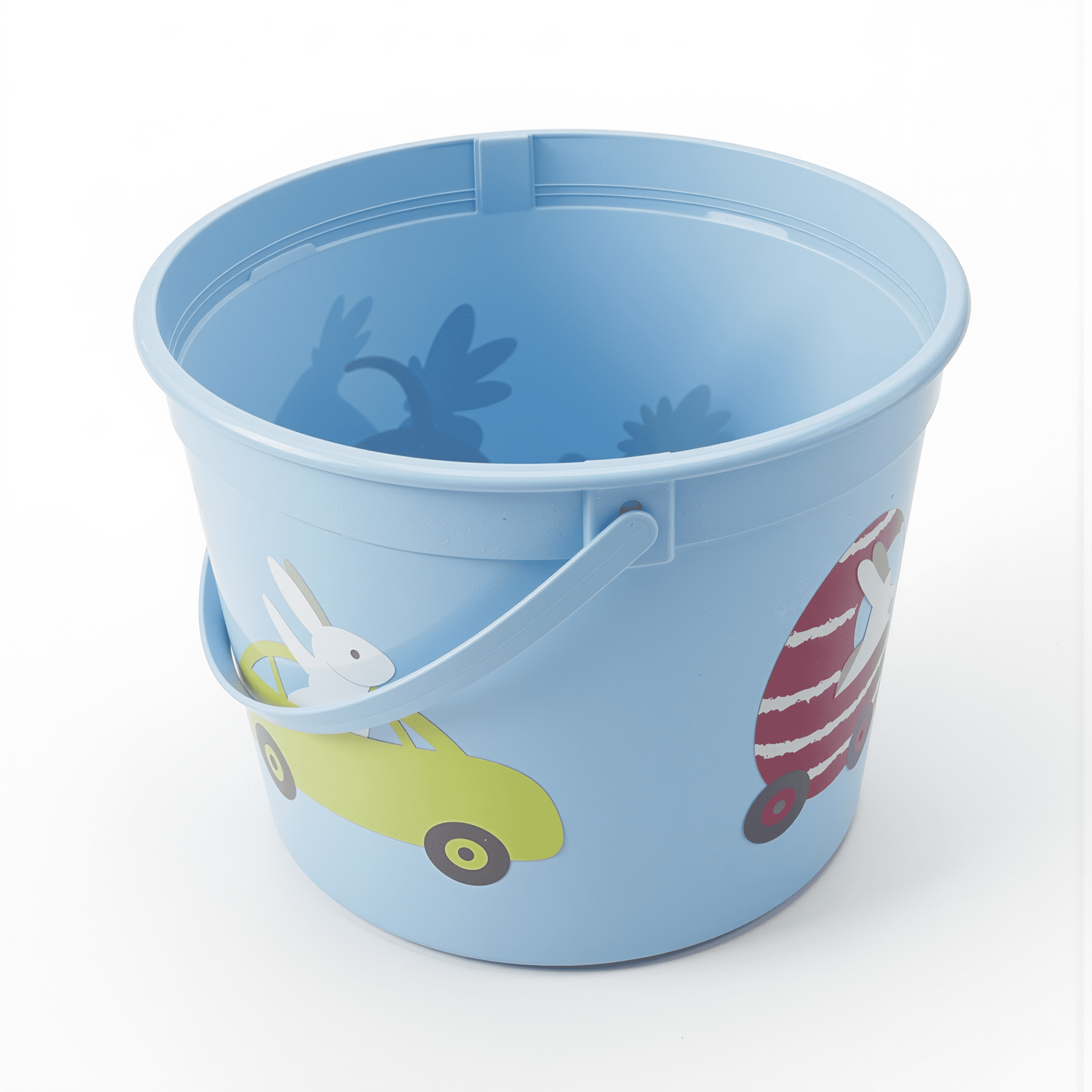5-Quart Round Plastic Easter Bucket - Bunny Car Design