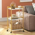 thumbnail image 7 of Bar Cart for The Home, 3 Tier Rolling Wine Cart, Drink Serving Cart with Lockable Wheels,  Liquor Utility Cart for Dining Living Room, Gold, 7 of 7