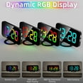 thumbnail image 4 of Christmas Gifts Liweisiy Colorful Rgb Large Screen Display Electronic Clock Usb Smart Mirror Alarm Clock, Four Kinds Of Random Gradient Display+ Kinds Of Monochrome Display D1079 Black 16.7*9.5*4Cm, 4 of 9