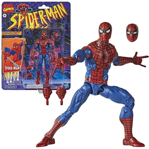 Figuras de acción de Marvel Legends, Colección Retro de Spiderman, 6 pulgadas, regalo de cumpleaños para niños Fivean unisex