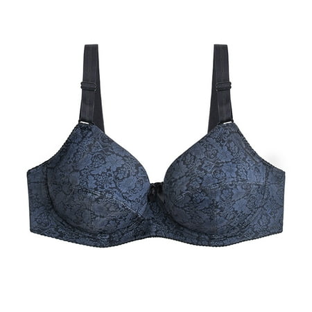 YWDJ Bras for Women Push up and Padded Closure in Back Lounge Bras Wirefree Comfortable Bras Adjustable Straps Half Cup Wrap Bras Padded Plus Size Lace Bras Sleep Bras Black 4XL