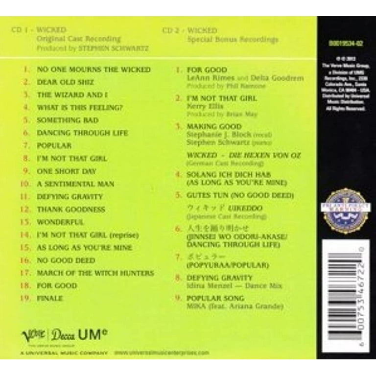 Original Cast Recording - Wicked - Music & Performance - CD