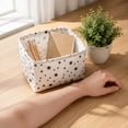 thumbnail image 7 of MMJ Desk Organizer Cotton Linen Fabric Storage Basket Small Fresh Desktop Sundries Box 7.87x6.3x5.12in White, 7 of 7