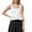 White, variant on Womens Sleeveless Scoop Neck Peplum Top Solid Color Ruffle Hem Casual Cropped Blouse,S