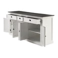 thumbnail image 4 of Pemberly Row Mahogany Wood Buffet with 5 Doors 3 Drawers in White, 4 of 8