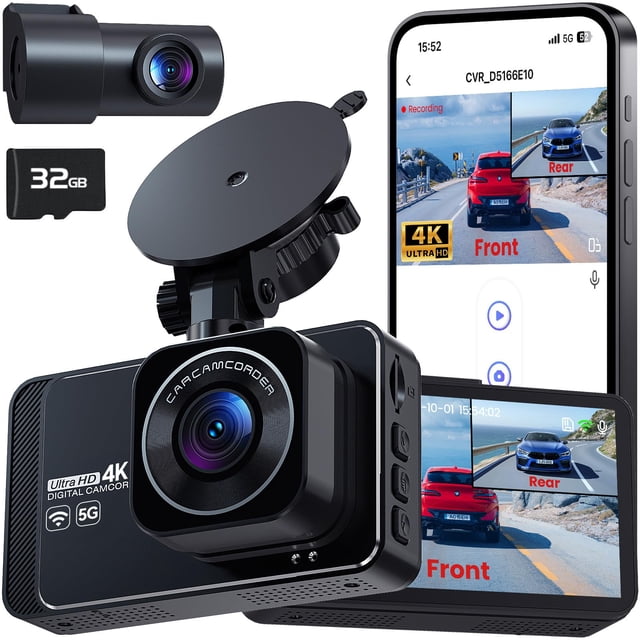 Cámara de salpicadero PGYIOO! 4K en la parte delantera y 2,5 K en la parte trasera con pantalla IPS de 3 pulgadas