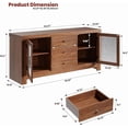 thumbnail image 2 of EliteEdge 54.4" Kitchen Buffet Sideboard Cabinet, Accent Storage Cabinet with 2 Frosted Glass Doors & 3 Drawers, Coffee Bar Table, TV Stand for Living Room, Dining Room, Entryway,Walnut, 2 of 6