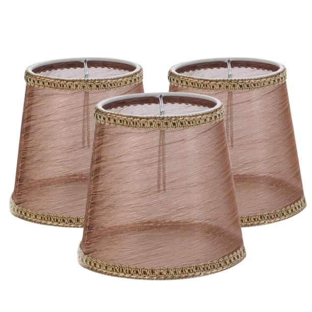 Monstrate Juego de 3 pantallas de lámpara gris, pantalla de tela de gasa transparente para iluminación de suelo de Iluminación novedosa Café