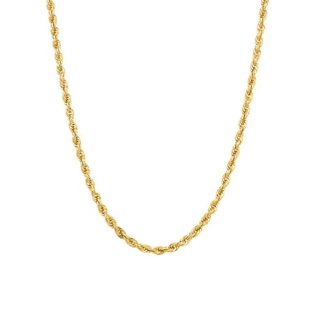 Brilliance Fine Jewelry Women's 10KT Yellow Gold 2.9MM Rope Chain, 24" Necklace