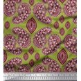 thumbnail image 1 of Soimoi Green Cotton Jersey Fabric Maroon Paisley Print Sewing Fabric Yard 58 Inch Wide, 1 of 1
