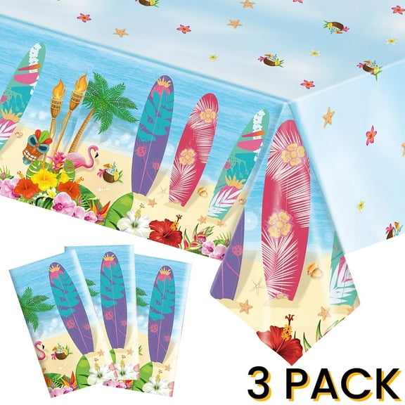 Plastic Tablecloth Beach Party Supplies Disposable Tablecloths Waterproof Table Cover for BBQ Party Supplies 3Pcs