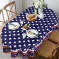 thumbnail image 4 of 4th of July Tablecloth 54 x 72 inch Memorial Day Patriotic Table Cloths Waterproof American Flag Table Cloth for Oval Table, 4 of 6