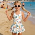 thumbnail image 3 of DISNIMO Girls Swimsuit with Skirt Easter Egg Print One Piece Bathing Suit Quick Dry Swimwear 3-13Y Hawaiian Beach Summer Swim Dress, 3 of 8